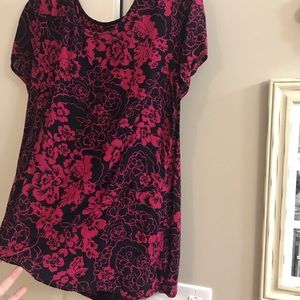 (XL) Gap Pink and Navy Floral Print Blouse